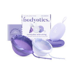 Bodyotics Reusable Menstrual Discs With Pull-Off String S & L - comfydisc Purple & Lavender (2pcs)