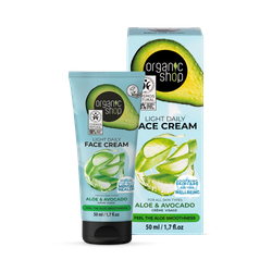 Organic Shop Light Daily Face Cream for all skin types Aloe & Avocado 50ml