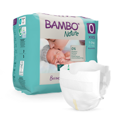 Bambo Nature Nappies Size 0, 1-3kg, 24 Pack