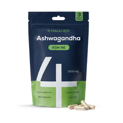 4HIM & HER Ashwagandha KSM-66 High Strength 300mg Vitamin B5 & B6, 90 Capsules