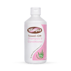Nilaqua Towel off Shampoo & Conditioner 500ml Single, Non Rinse with Vitamin E, No Water - Rinse free hair washing