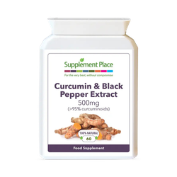 Supplement Place Curcumin & Black Pepper Capsules | 500mg | 95% Curcuminoids | 60 Capsules