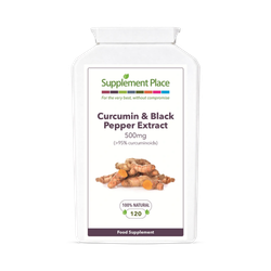 Supplement Place Curcumin & Black Pepper Capsules | 500mg | 95% Curcuminoids | 120 Capsules