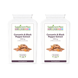 Supplement Place Curcumin & Black Pepper Capsules | 500mg | 95% Curcuminoids | 240 Capsules