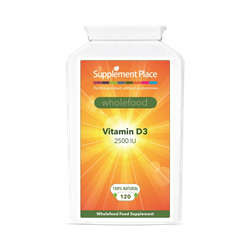Supplement Place Wholefood Vitamin D3 2500IU/62.5μg | 120 Capsules