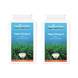 Supplement Place Vegan Omega 3 625mg | EPA+DHA+EPA | 240 Capsules