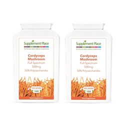 Supplement Place Cordyceps Mushroom 500mg | 50% Polysaccharides | 240 Capsules