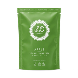 SweetDoughThings Vegan Friendly Sugar Free Candy Floss Apple Flavour 12g