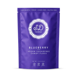 SweetDoughThings Vegan Friendly Sugar Free Candy Floss Blueberry Flavour 12g