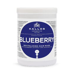 Kallos Cosmetics KJMN Blueberry Extract Revitalising Hair Mask, for Dry, Damaged and Chemically Treated Hair, Deeply Hydrates, Nourishes the Scalp, Enhances Shine and Texture with Avocado Oil 1L