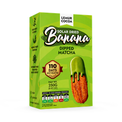 Lemur Cocoa Dried Banana Coated in Matcha Green Tea – Healthy Energy Snack (10 Sachets x 25g)
