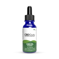 CBD Guru CBD Oil Drops 500mg 10ml - Fresh Mint Flavour Broad Spectrum CBD