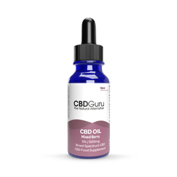 CBD Guru CBD Oil Drops 500mg 10ml - Mixed Berry Flavour Broad Spectrum CBD 5% for Sleep & Anxiety Support