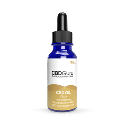 CBD Guru CBD Oil Drops 1000mg 10ml - Citrus Flavour Broad Spectrum CBD 10%  Support