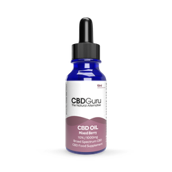 CBD Guru CBD Oil Drops 1000mg 10ml - Mixed Berry Flavour Broad Spectrum CBD 10%