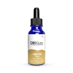 CBD Guru CBD Oil Drops 2000mg 10ml - Citrus Flavour Broad Spectrum CBD 20% for Sleep & Anxiety Support