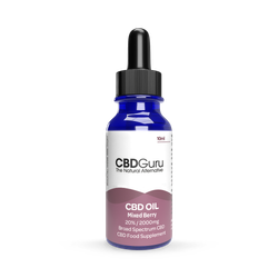CBD Guru CBD Oil Drops 2000mg 10ml - Mixed Berry Flavour Broad Spectrum CBD 20%