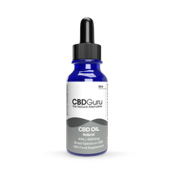 CBD Guru CBD Oil Drops 4000mg - High Purity Natural Flavour 40% CBD Blended with Naturally Sourced MCT Oil - THC-Free 10ml (18+)