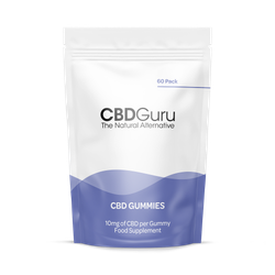 CBD Guru CBD Gummies 10mg 60 Pack - Mixed Fruit Flavour Broad Spectrum CBD Gummy Bears for Sleep & Anxiety Support, 600mg Total CBD