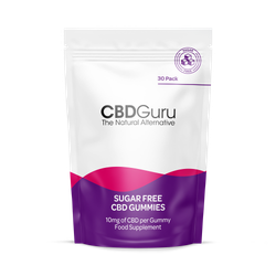CBD Guru Sugar Free CBD Gummies 10mg 30 Pack - Mixed Fruit Flavour Broad Spectrum CBD Gummies for Sleep & Anxiety Support, 600mg Total CBD Supplement