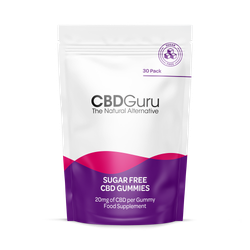 CBD Guru Sugar Free CBD Gummies 20mg 30 Pack - Mixed Fruit Flavour Broad Spectrum CBD Gummies, 600mg Total CBD