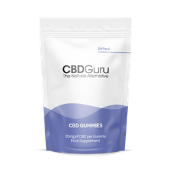 CBD Guru CBD Gummies 20mg 30 Pack - Mixed Fruit Flavour Broad Spectrum CBD Gummy Bears, 600mg Total CBD