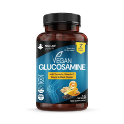 Vegan Glucosamine Capsules + Turmeric, Vitamin C, Ginger & Black Pepper - 120 Capsules