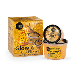 Organic Shop Glow & Celebrate Golden Beauty Gift Set 250ml/100ml
