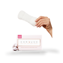 ENROUSH 100% Organic Cotton Topsheet Pantyliners – 24 Liners – Regular