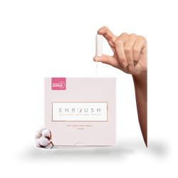 ENROUSH 100% Organic Cotton Tampons – 16 Tampons – Normal