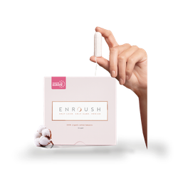 ENROUSH 100% Organic Cotton Tampons – 16 Tampons – Super