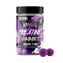 Warrior Creatine Gummies 90 Count, Creatine Monohydrate, 3000mg Per Serving, Sugar Free, Grape