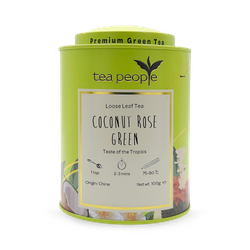 Tea People Coconut Rose Green - Loose Leaf Green Tea - 100g Tin Caddy