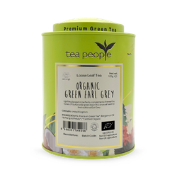 Tea People Green Earl Grey - Loose Leaf Green Tea - 125g Tin Caddy