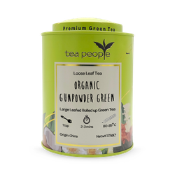 Tea People Organic Gunpowder Green - Loose Leaf Green Tea - 125g Tin Caddy