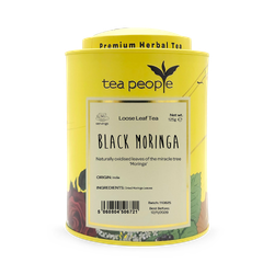 Tea People Black Moringa - Loose Leaf Herbal Tea - 125g Tin Caddy
