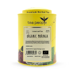 Tea People Organic Moringa - Loose Leaf Herbal Tea - 50g Tin Caddy
