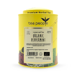 Tea People Organic Peppermint  - Loose Leaf Herbal Tea - 60g Tin Caddy