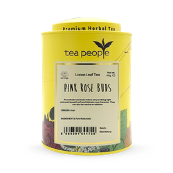 Tea People Pink Rose Buds - Loose Leaf Herbal Tea - 60g Tin Caddy