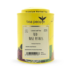 Tea People Red Rose Petals - Loose Leaf Herbal Tea - 50g Tin caddy