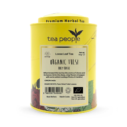 Tea People Organic Tulsi  - Loose Leaf Herbal Tea - 50g Tin Caddy