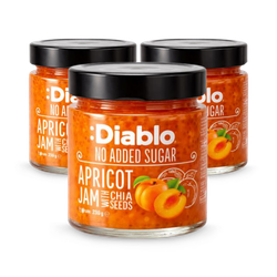 Diablo No Added Sugar Apricot Jam 230g Pack of 3