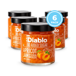 Diablo No Added Sugar Apricot Jam 230g Pack of 6