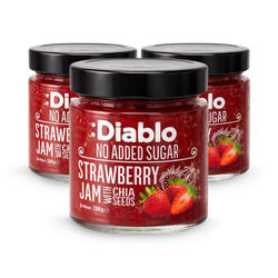 Diablo No Added Sugar Strawberry Jam 230g Pack of 3