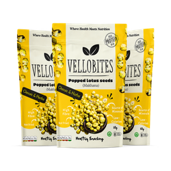 Vellobites Cheese & Herbs Popped Lotus Seeds Bundle 50g x 3 Packs