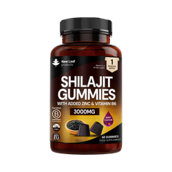 New Leaf Products Shilajit Gummies Enriched with Zinc & Vitamin B6 60 Gummies