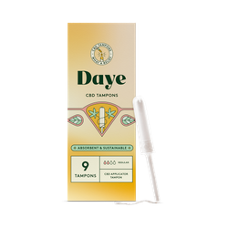 Daye CBD-Enhanced Tampons Regular | 9ct | Pesticide & Metal Tested, Organic Cotton with CBD Comfort Coating | No-Shed Sleeve, Sugarcane Applicator