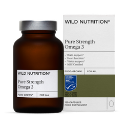 Wild Nutrition Food-Grown Pure Strength Omega 3 120 Capsules