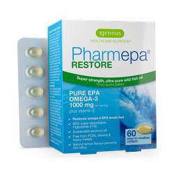Pharmepa Restore High-Absorption Pure EPA Omega-3 Fish Oil 1000mg, IFOS Certified, 60 Softgels