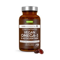 Concentrated Vegan Omega-3 Algae Oil, 400mg DHA, 200mg EPA & Astaxanthin, 60 Softgels